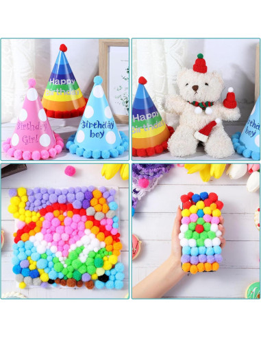 10000 Pompones Multicolor 1 cm Poen para Manualidades