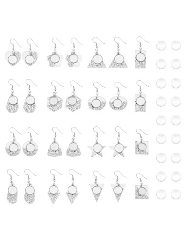 Bandejas de Aretes DIY UNICRAFTALE 14 Pares Acero Inoxidable