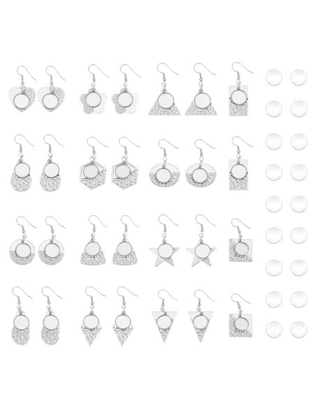 Bandejas de Aretes DIY UNICRAFTALE 14 Pares Acero Inoxidable