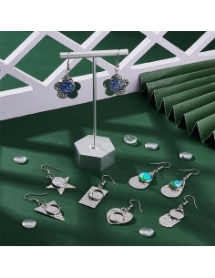 Bandejas de Aretes DIY UNICRAFTALE 14 Pares Acero Inoxidable 2