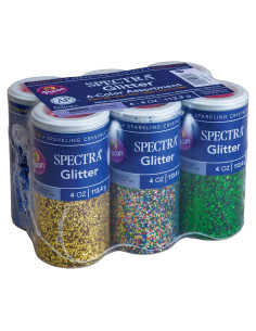 Brillantina Spectra 6 Colores Variados 113.4 g Tarros