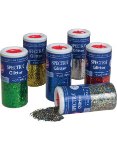 Brillantina Spectra 6 Colores Variados 113.4 g Tarros 2