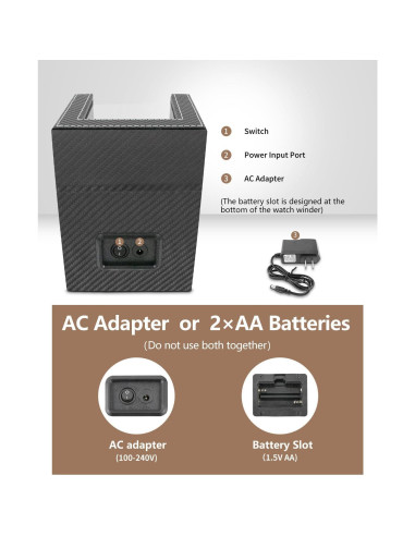 Enrollador de Relojes Automáticos UnaMela Individual Negro