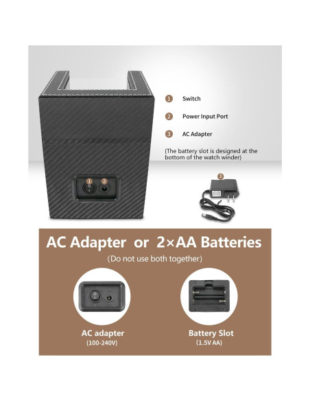 Enrollador de Relojes Automáticos UnaMela Individual Negro