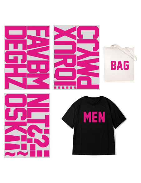 Letras Mayúsculas de Transferencia de Calor 4" Magenta Suopair