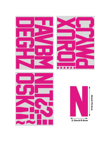 Letras Mayúsculas de Transferencia de Calor 4" Magenta Suopair