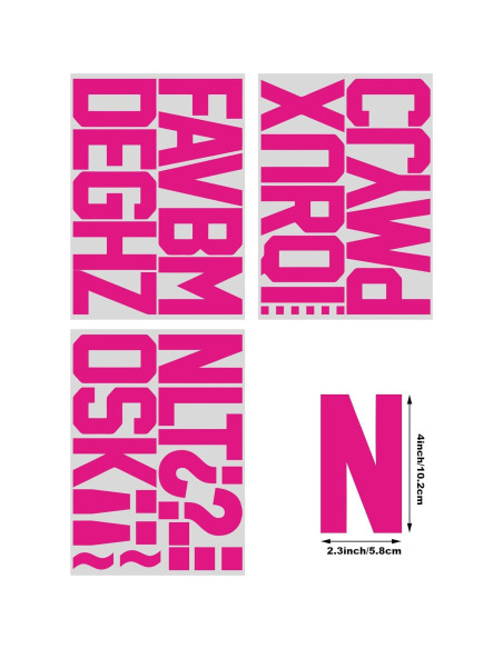Letras Mayúsculas de Transferencia de Calor 4" Magenta Suopair