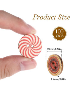 100 Botones de Madera Redondos Psyqtsuary 25mm Multicolor 2