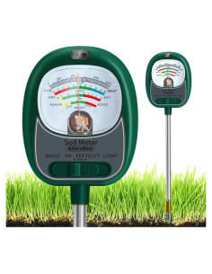 Medidor de Suelo 4 en 1 AiGerdinn - Humedad, pH, Luz Solar