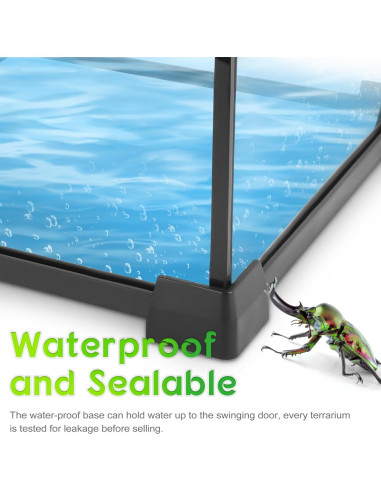 Mini Terrario de Vidrio Neptonion 30.48x20.32x20.32cm para Reptiles