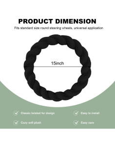 Cubierta de Volante de Coche Esponjosa NYTKL 38.1 cm Negra 2