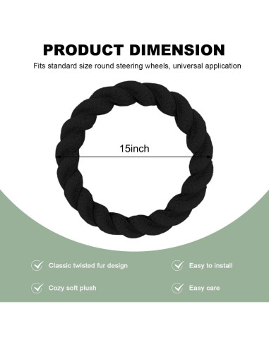 Cubierta de Volante de Coche Esponjosa NYTKL 38.1 cm Negra