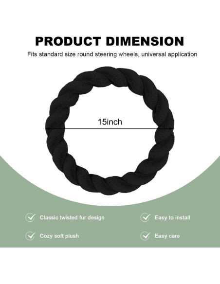 Cubierta de Volante de Coche Esponjosa NYTKL 38.1 cm Negra