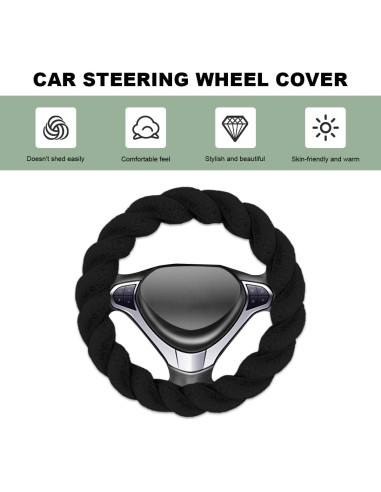 Cubierta de Volante de Coche Esponjosa NYTKL 38.1 cm Negra