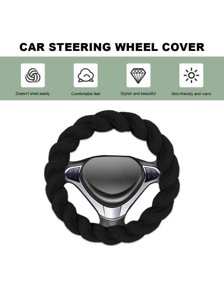 Cubierta de Volante de Coche Esponjosa NYTKL 38.1 cm Negra