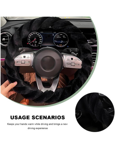 Cubierta de Volante de Coche Esponjosa NYTKL 38.1 cm Negra