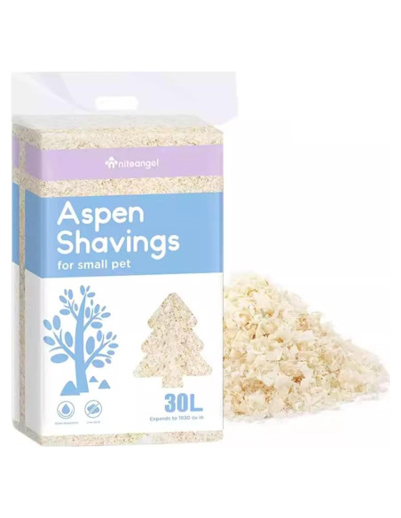 Aserrín de Álamo Niteangel 30L para Hámsteres y Mascotas Pequeñas