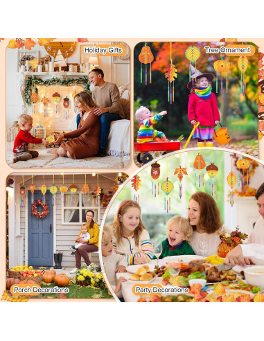 Kit de Campanas de Viento DIY WinnerWhy Otoño 16 Piezas Madera