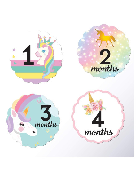 Calcomanías de Hito y Mes Kenco Unicornio 24 Piezas