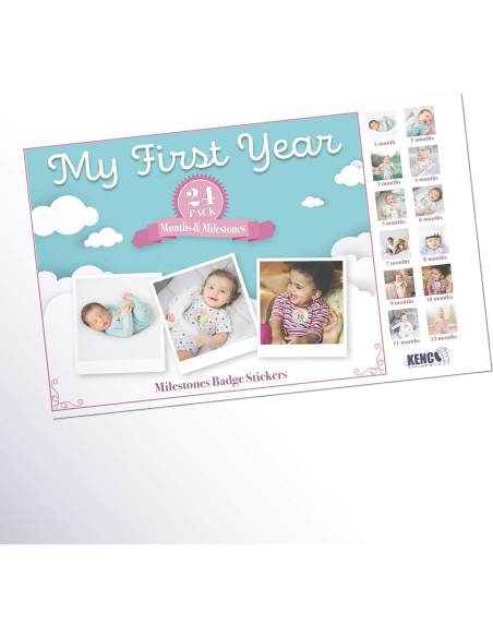 Calcomanías de Hito y Mes Kenco Unicornio 24 Piezas