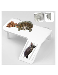 Plataforma de Sol para Tortugas Ovimyne Mediana Blanca con Ventosas