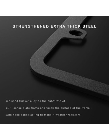 Marco de Placa de Licencia Carvenluxe Negro Ajuste Universal