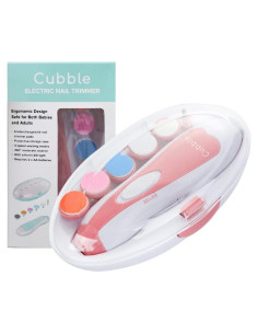 Cortador de Uñas Eléctrico Cubble Rosa con 6 Almohadillas