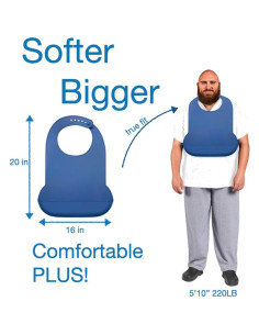 Baberos de Silicona Talla Grande Urby para Adultos - Gris Oscuro 2