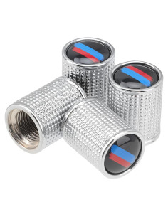 4 Tapas de Válvula de Neumático ZTGPMP Metal Plata Universal