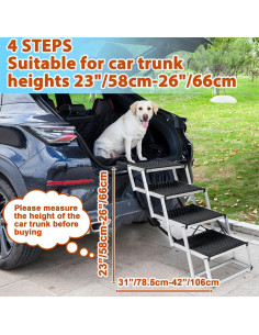 Escaleras para Perros Uross 4 Pasos Ajustables Aluminio 2