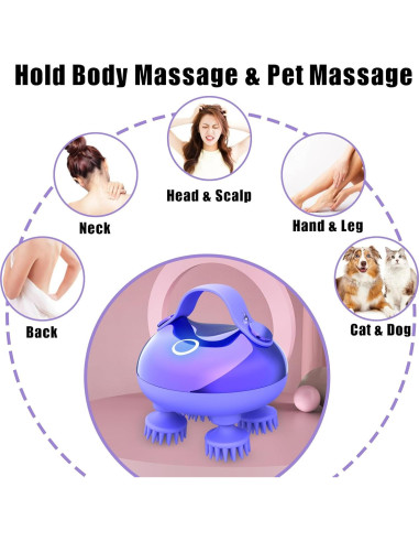 Masajeador de Cuero Cabelludo Eléctrico Viuyougor IPX7 3 Modos