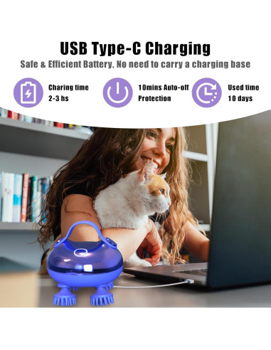 Masajeador de Cuero Cabelludo Eléctrico Viuyougor IPX7 3 Modos