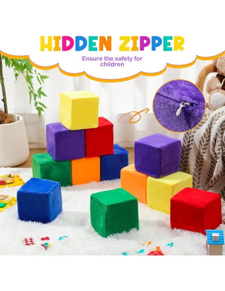 12 Bloques de Construcción de Espuma Vercraft 14 cm Coloridos