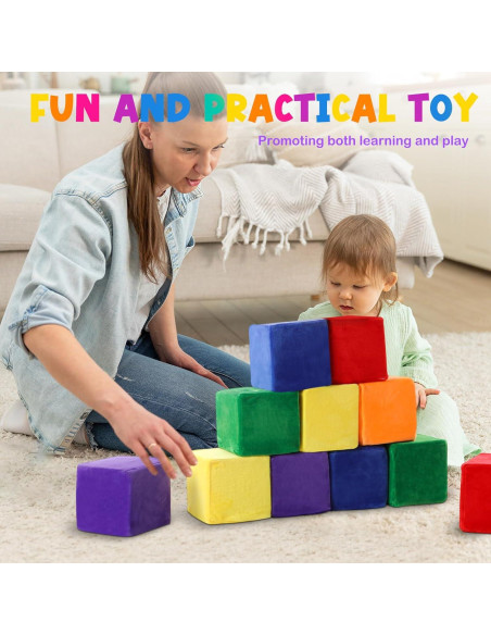 12 Bloques de Construcción de Espuma Vercraft 14 cm Coloridos