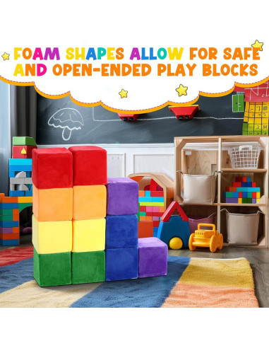 12 Bloques de Construcción de Espuma Vercraft 14 cm Coloridos