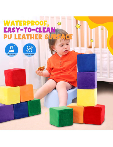 12 Bloques de Construcción de Espuma Vercraft 14 cm Coloridos