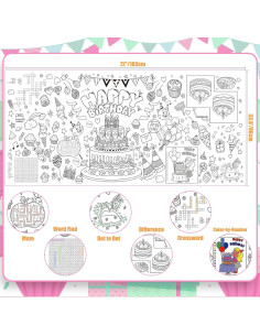 Póster Gigante para Colorear Raissily 86x183 cm Cumpleaños 2