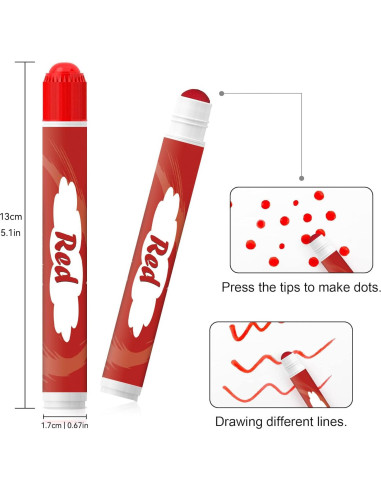 Marcadores de Puntos Prunend 6 Colores Lavables para Niños