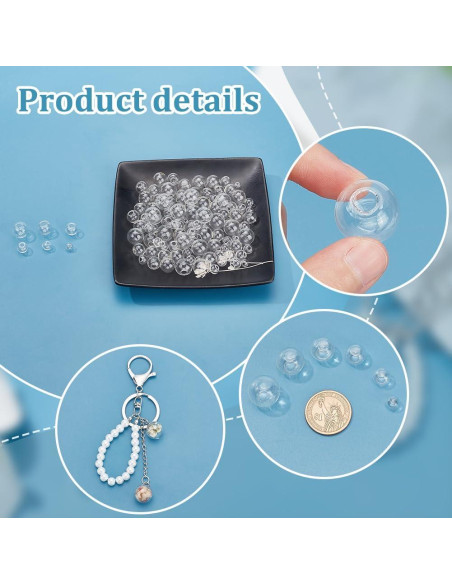 PH PandaHall 180pcs Mini Botellas de Vidrio 8-18mm para DIY