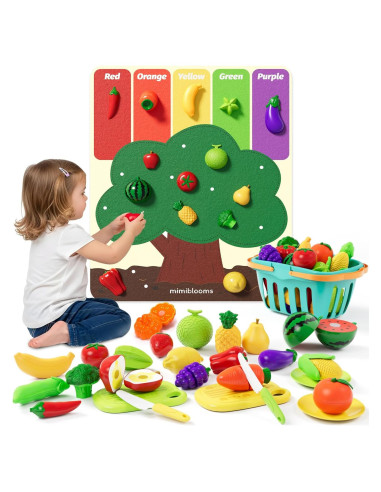 Juego de Comida de Cocina para Niños con Alfombrilla de Fieltro