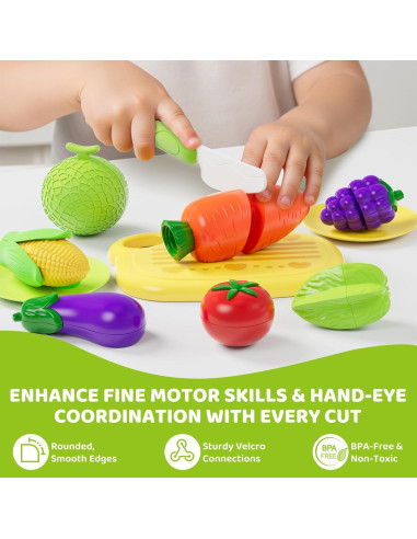 Juego de Comida de Cocina para Niños con Alfombrilla de Fieltro