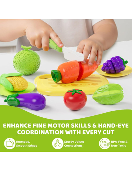 Juego de Comida de Cocina para Niños con Alfombrilla de Fieltro