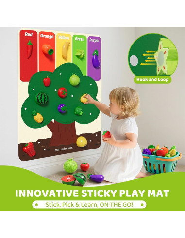 Juego de Comida de Cocina para Niños con Alfombrilla de Fieltro