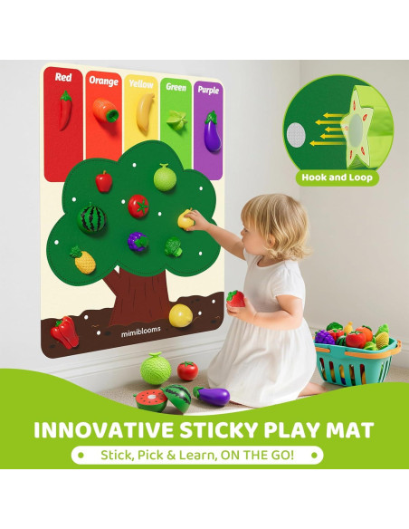 Juego de Comida de Cocina para Niños con Alfombrilla de Fieltro