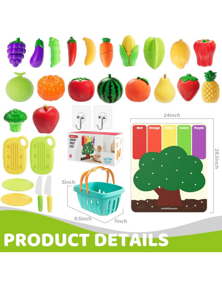 Juego de Comida de Cocina para Niños con Alfombrilla de Fieltro