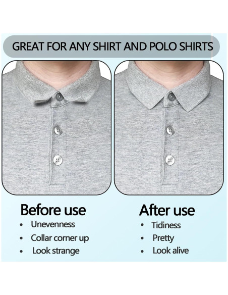 120 Sujetadores de Cuello de Polo SNNSHUN - Antiarrugas PVC