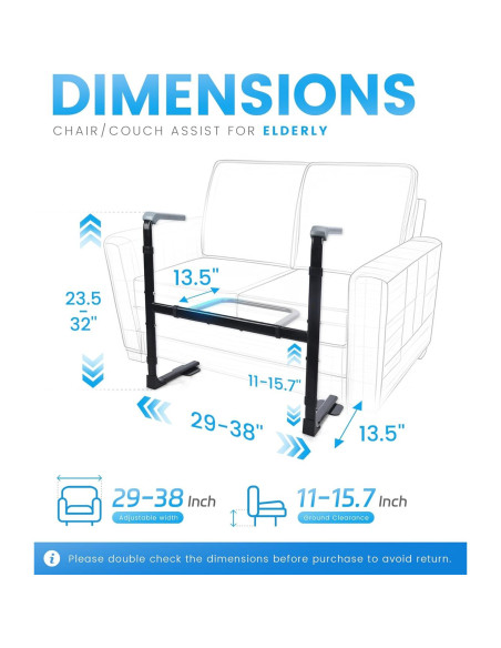 Barra de Asistencia de Movilidad Sangohe Ajustable para Sofá