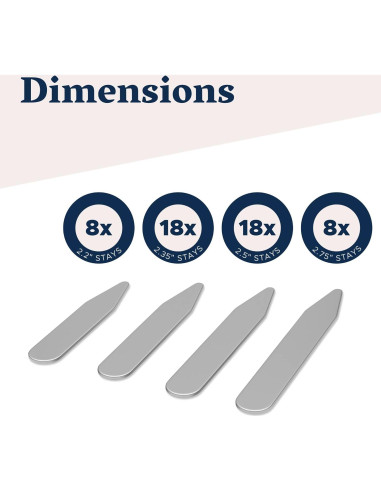 Varillas de Cuello de Metal Quality Stays - 52 Piezas en 4 Tamaños