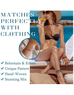 Florideco 24 Pulseras Boho Surfista Ajustables Hechas a Mano 2