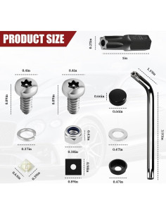 Kit de Tornillos Antirrobo para Placa de Matrícula M6 Lyxheth 2